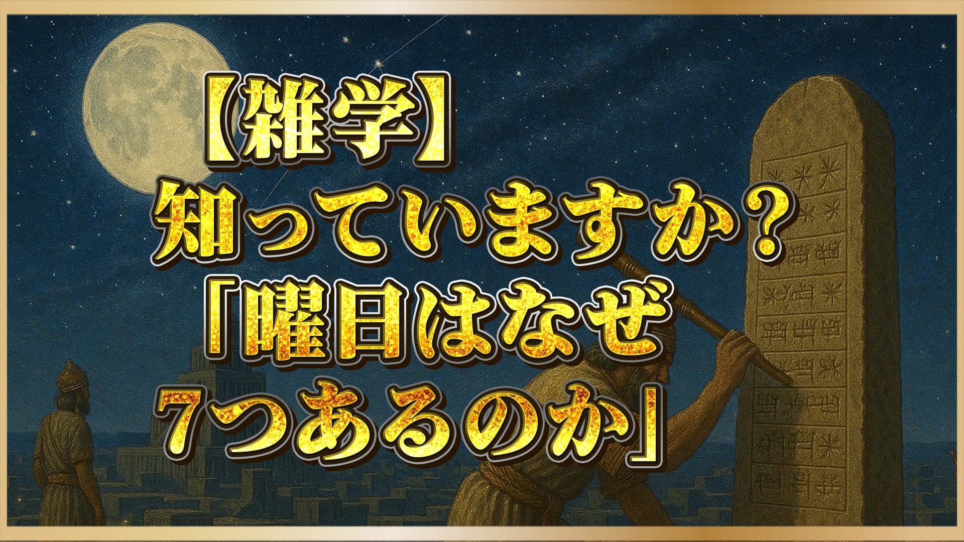 【雑学】曜日が7つある本当の理由とは？古代天文学と宗教が決めた意外なルーツ